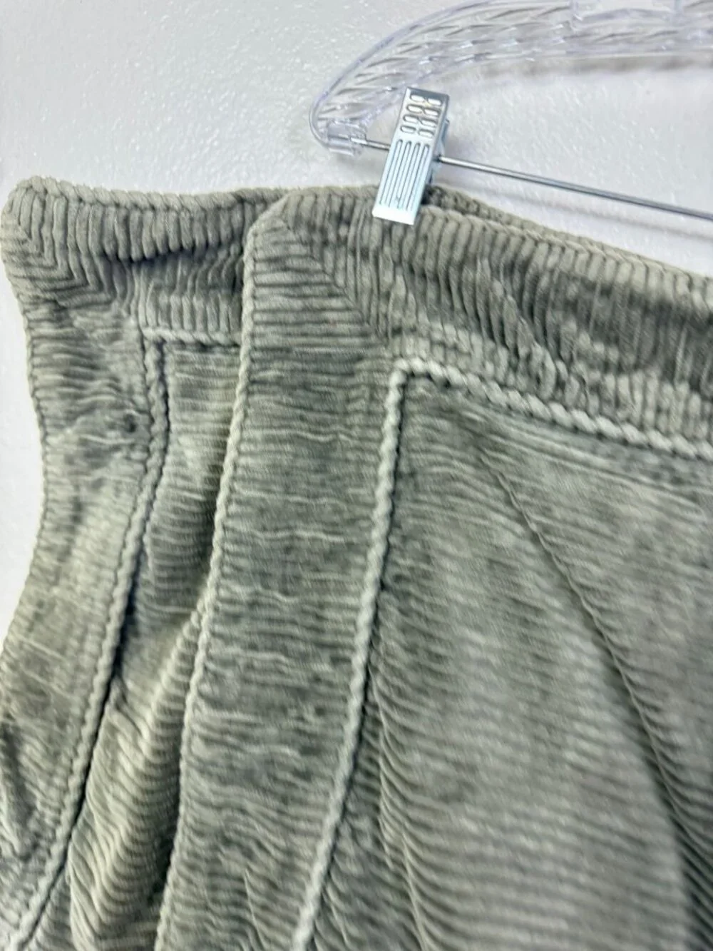 Set 2 Hawthorne Hill Olive Green Corduroy Throw Pillow Case 26x19 Mid Century